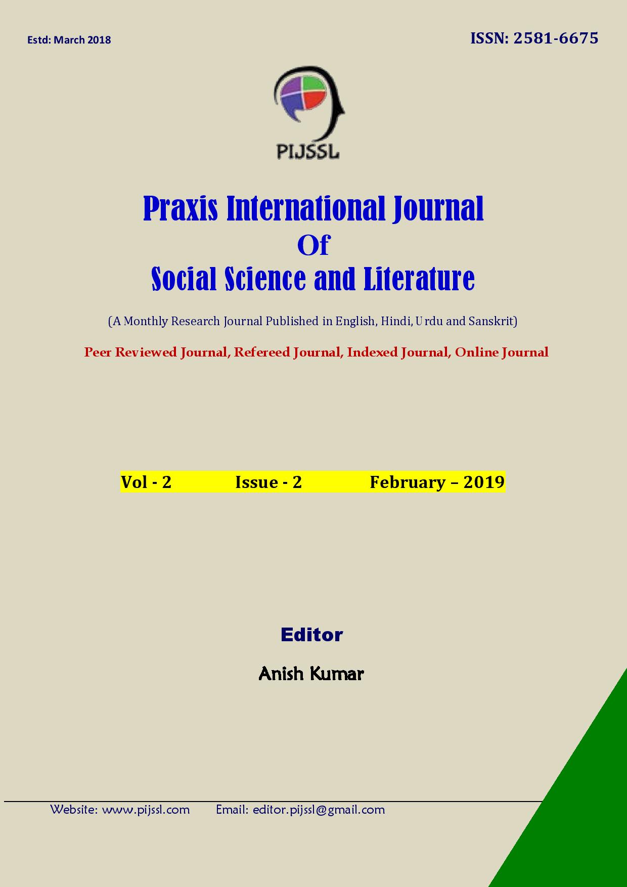 A Monthly Research Journal Published in English, Hindi, Urdu and Sanskrit